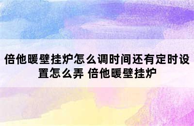 倍他暖壁挂炉怎么调时间还有定时设置怎么弄 倍他暖壁挂炉